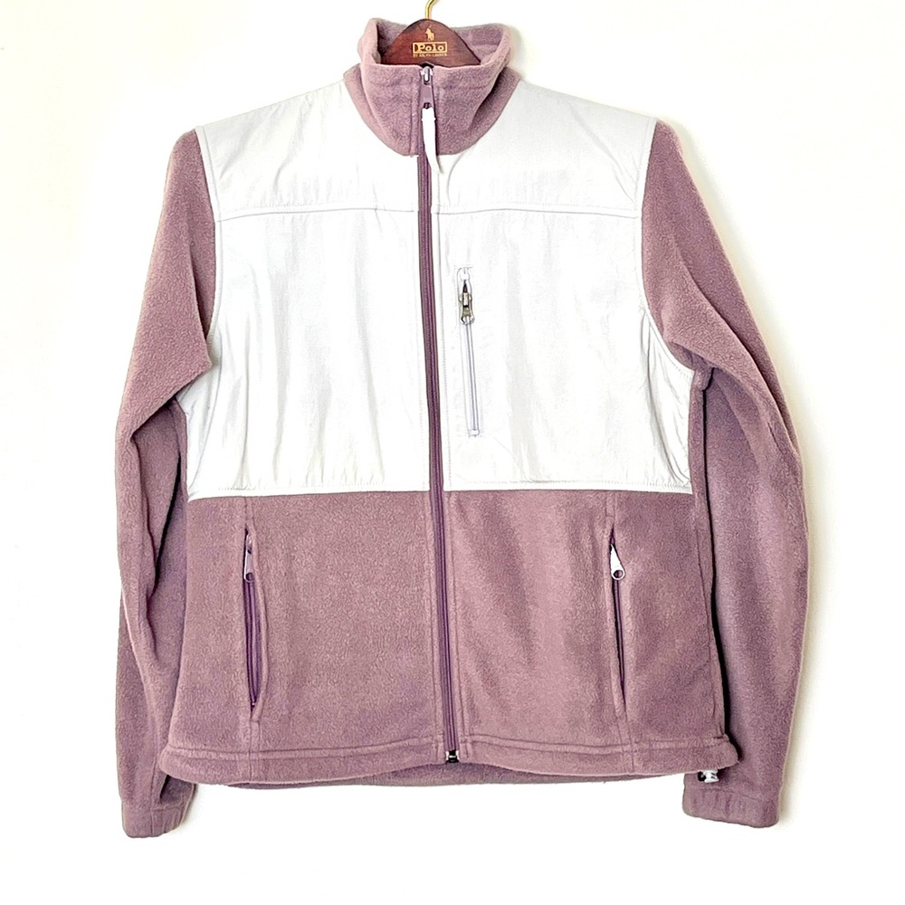Columbia Full Zip Jacket Women’s Medium Purple Gray Outdoor Gorp Core‎ Fleece